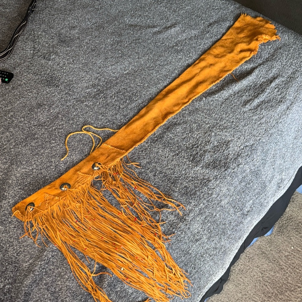 Vintage Fringed Suede Leather Rifle Sleeve